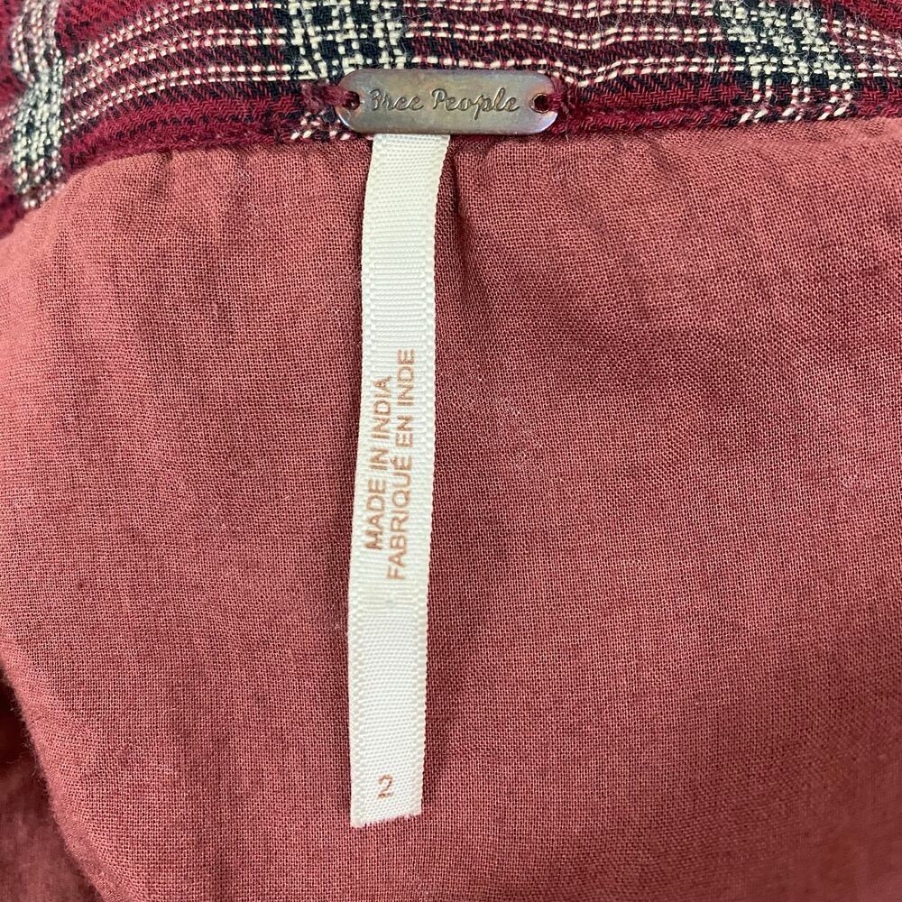 Free People Prairie Dreams Maxi Skirt - Wine Combo - Size 2 - Picture 11 of 11